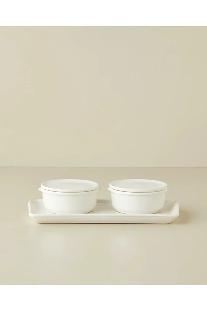 ظرف صبحانه دو تکه English Home مدل Swan Pearl - سفید