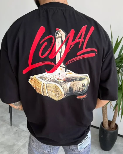 تیشرت یقه گرد LOYAL رنگ مشکی