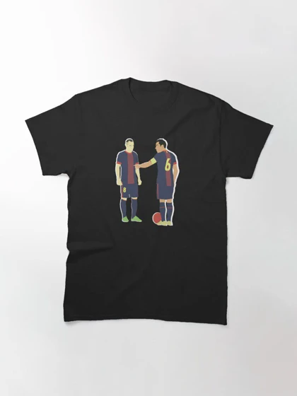 تیشرت ورزشی بارسلونا | تیشرت ژاوی و اینیستا طرح Xavi &amp; Andres Iniesta Barcelona Midfield Duo Maestro کد 144530