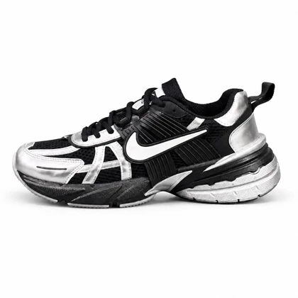 کفش کتانی مردانه نایکیv2k رنگ مشکی نقره ای Nike V2k