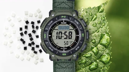 ساعت مچی کوهنوردی کاسیو پروترک (Casio Pro Trek) مدل PRG-340B-3 (دیجیتال, تریپل سنسور, شارژ خورشیدی, بند پارچه‌ای مقاوم)