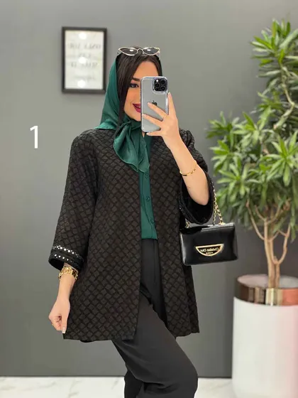 مانتو کتی آستین پولک دوزی