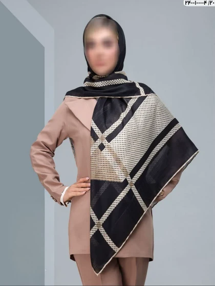 روسری نخی گارزا لبه دست دوز کد 297
