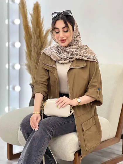 مانتو جلو زیپ پایین گت
