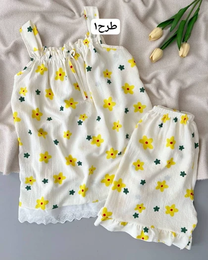 ست تاپ پایین خامه دوزی و شلوارک کد 5017