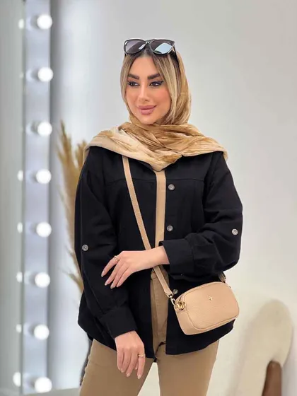 مانتو کتان دو جیب پشت پیله