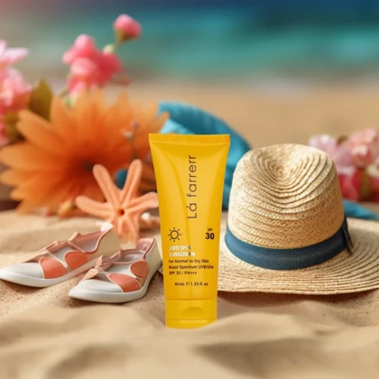 کرم ضد آفتاب بی رنگ لافارر با SPF30 مناسب پوست خشک و معمولی 40ml