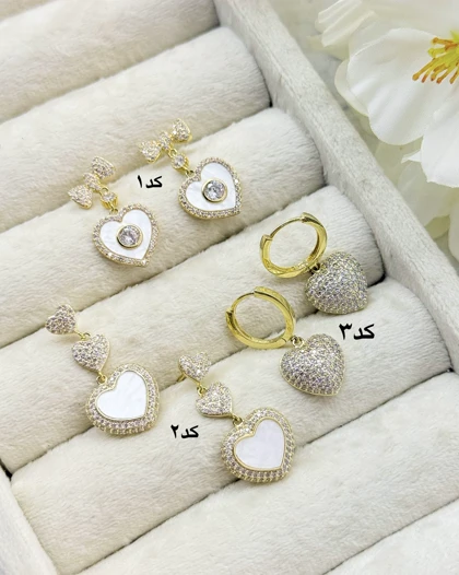 گوشواره پینترستی قلب پاپیون کد ZUN017