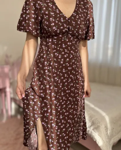 پیراهن دشت شقایق قهوه ای🎻🌸