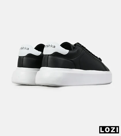 کفش کتانی مردانه مشکی سفید BERSHKA مدل 7599