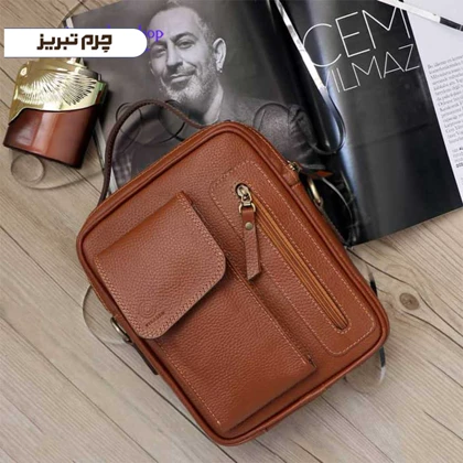 کیف دوشی چرم مدل ساسان HJ20