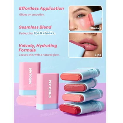 رژگونه استیکی شیگلم مدل Glass Glow رنگ Brisk Babe حجم 15 گرم