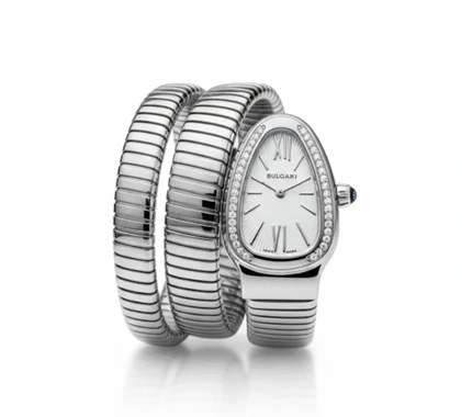 ساعت ماری بولگاری زنانه نقره ای دور نگین