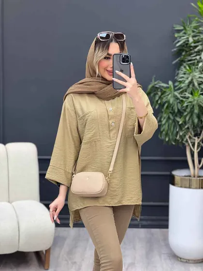 مانتو یقه سه دکمه جلو بسته