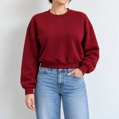 کراپ دورس زرشکی ساده برند wild fable وارداتی ویتنام سایز 36 تا 40 کد 3481
