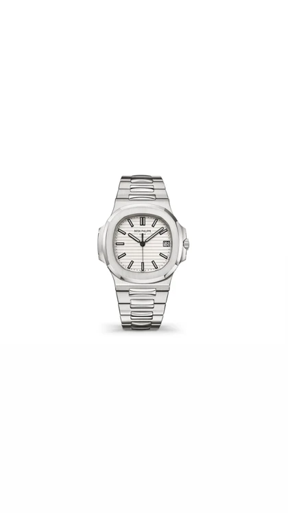 ساعت پتک فیلیپ ناتیلوس مردانه نقره ای صفحه سفید Patek Philippe Nautilus