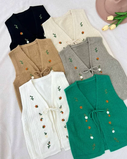 جلیقه بافت گلدوزی کد 5206