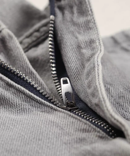 شلوار جین مام فیت مردانه طوسی 0804