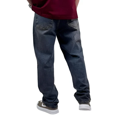 شلوار جین بگ مردانه آبی کد 10