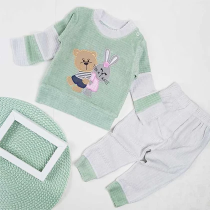 بلوز و شلوار نوزادی خرس و خرگوش