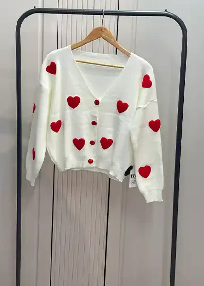ژاکت قلب قرمز