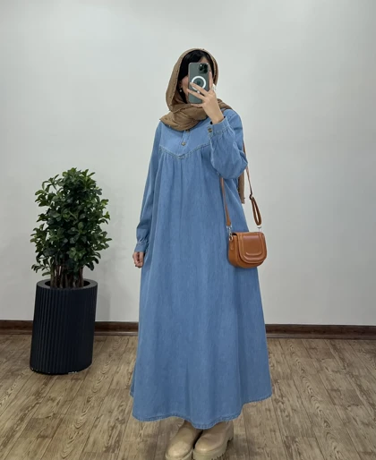 پیراهن مانتویی جین پرسا 2