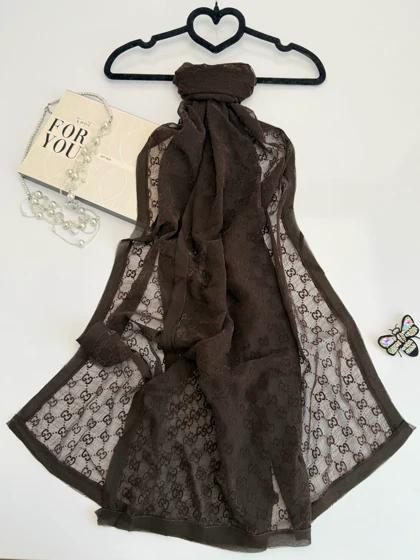شال حریر طرح گوچی 20691