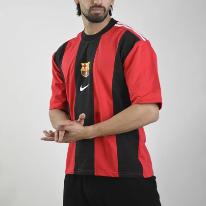 تیشرت فوتبالی بارسلونا مدل Nike-ZRA-4D0658 سرخابی