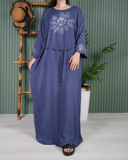 پیراهن زنانه آستین بلند گل یخ U7715