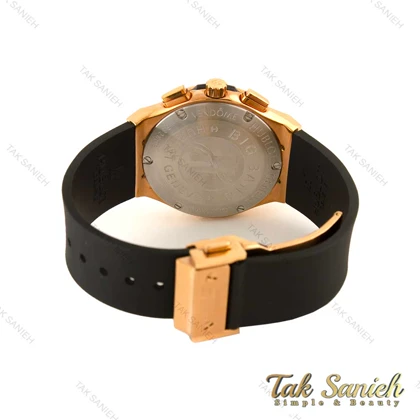 ساعت هابلوت زنانه سه موتوره نگین‌دار رزگلد صفحه سفید Hublot-4492-L