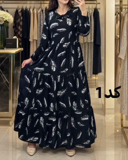 پیراهن نخی دیبا طبقه‌ای 7610