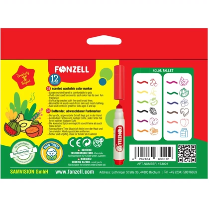 ماژیک نقاشی 12 رنگ فونزل Fonzell مدل 685001 قابل شستشو