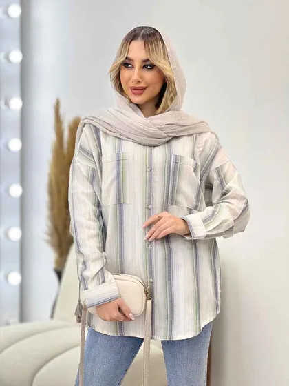 شومیز راه راه دو جیب