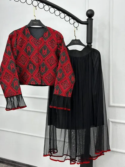 ست دوتیکه کت و دامن تور مدل گیلدا کد 2266