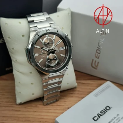 ساعت مچی مردانه کاسیو ادیفیس مدل Casio Edifice EFV-640D-5AVUDF (استیل، کرونوگراف با صفحه مسی-قهوه‌ای)