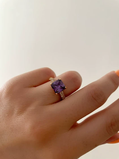 انگشتر نگین بنفش ژوپینگ