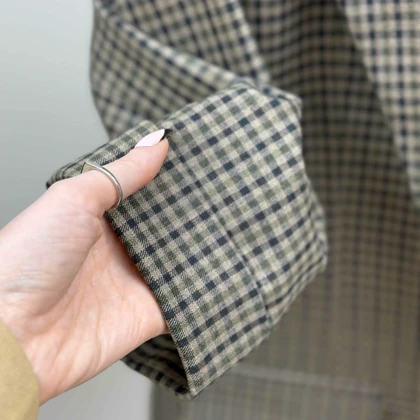 کت آستین پاکتی چهارخونه