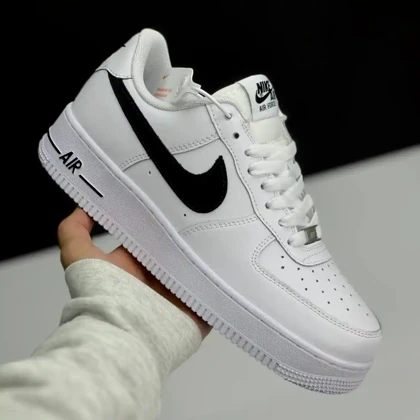 نایک ایر فورس وان سفید مشکی Nike Air Force 1 White Black