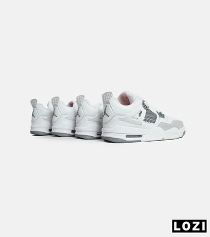کتانی ساق‌دار زنانه و مردانه سفید طوسی Nike air jordan 4 مدل 6598