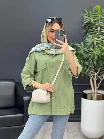 مانتو سرشانه پاگن دو جیب