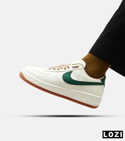 کفش کتانی بزرگ پا کرم سبز نایک NIKE AIR FORCE مدل 4590