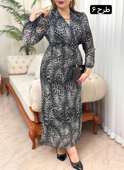 پیراهن مزونی حریر پلیسه 3355