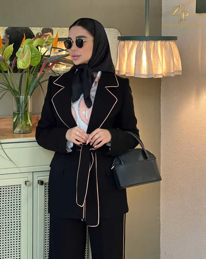 کت زنانه مجلسی مشکی لوتوس