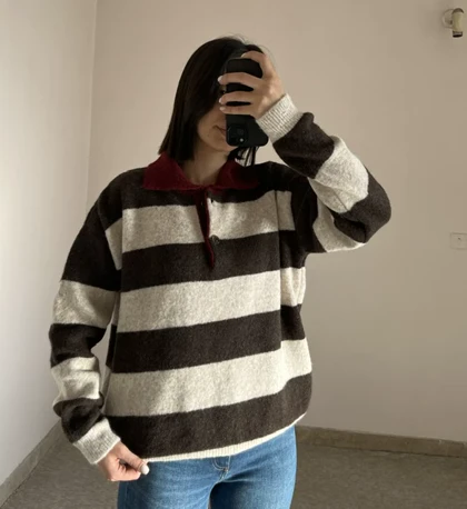 موهر راه راه قهوه ای ترک Bisou کد 279