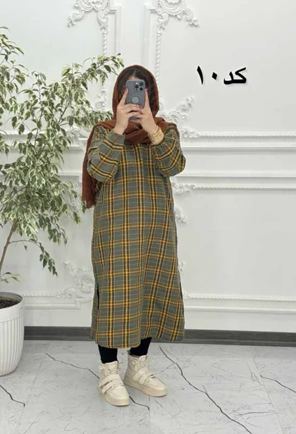 پیراهن چهارخونه پاییزه 6056