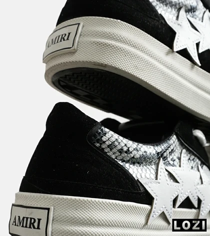 کفش اسنیکرزمشکی طوسی سفید Amiri Stars v2 مدل 7075