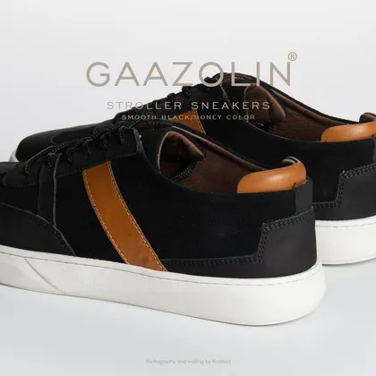 کتانی استرولر گازولین مشکی مات - GAAZOLIN Stroller Sneakers Smooth Black/Deep Honey