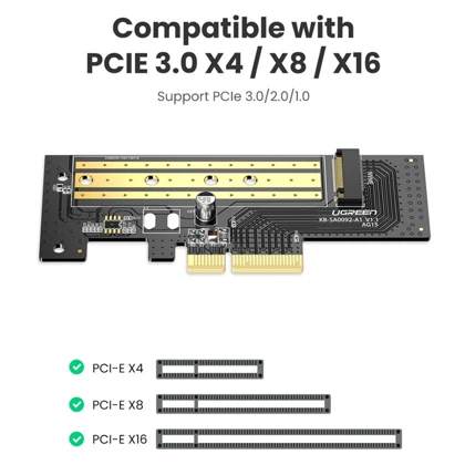 تبدیل PCle 3.0X4 به SSD M.2 M-Key / M.2 B-Key یوگرین Ugreen CM302 70504
