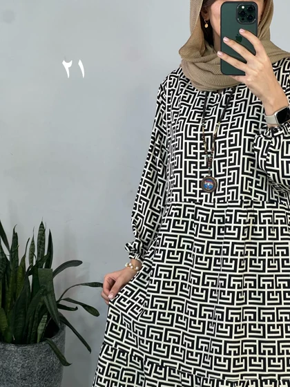 پیراهن مانتویی بلند تینا