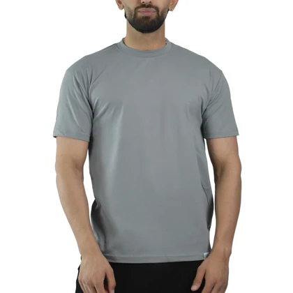 تیشرت اسپرت بیسیک مدل M3-4C0353 طوسی روشن